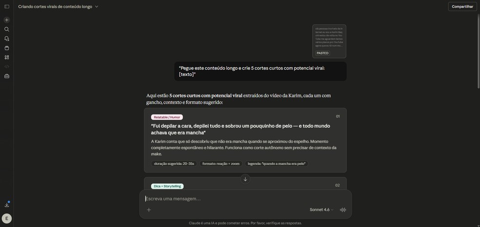  Reprodução/Erika Oliveira