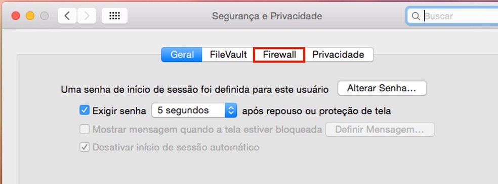Acessando a aba Firewall (Foto: Reprodução/Edivaldo Brito) — Foto: TechTudo