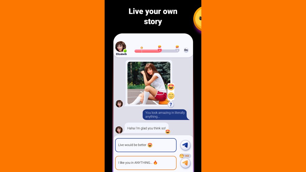 Converse com namorados ou namoradas de IA em Loverz — Foto: Reprodução/Google Play Store
