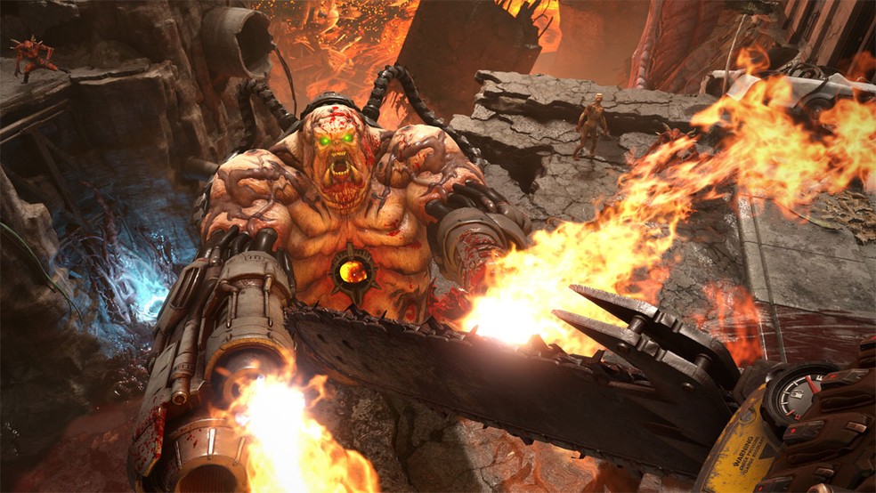 Doom Eternal é um game de tiro intenso, veloz e violento em que jogadores lutam contra hordas de demônios — Foto: Reprodução/Steam