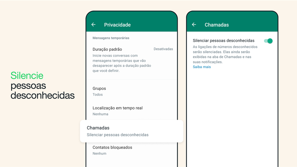 Nova função do WhatsApp permite silenciar pessoas desconhecidas no app — Foto: Divulgação/WhatsApp