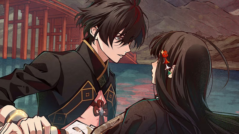 Tengoku Struggle: Strayside é um romance visual voltado para o público feminino sobre a filha do submundo em busca de espíritos fugitivos — Foto: Reprodução/Nintendo Game Store