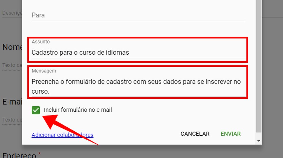 Google Forms: como enviar um formulário no corpo do e-mail