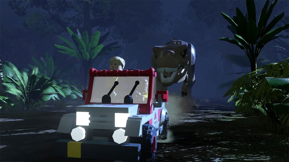 LEGO Jurassic World coloca jogadores para encarar dinossauros tanto na saga mais recente como nos clássicos Jurassic Park — Foto: Reprodução/Steam
