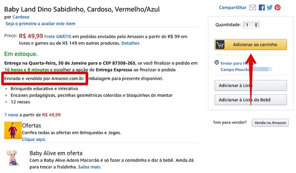 Como comprar produtos vendidos e entregues pela Amazon Brasil