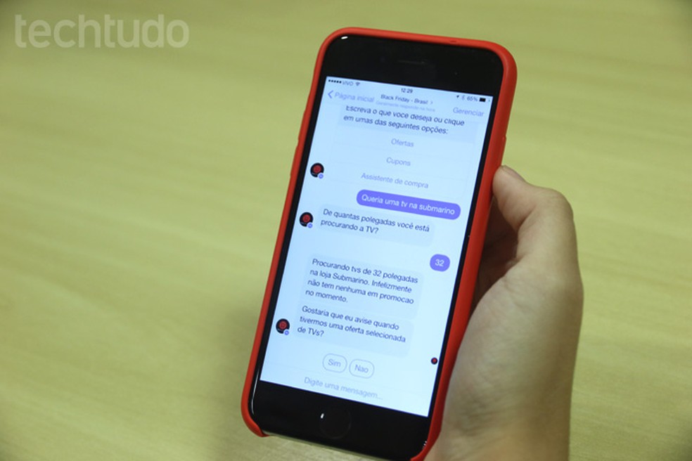 Chatbots também operam dentro do Facebook Messenger — Foto: Gabrielle Lancellotti/TechTudo
