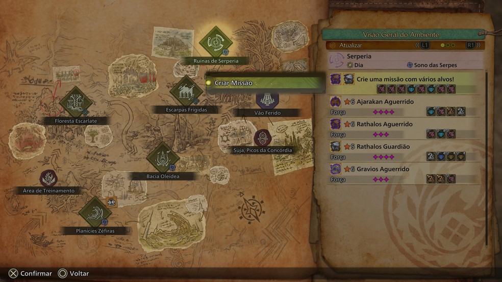 Confirme o alvo desejado para criar uma nova missão — Foto: Reprodução/Daniel Trefilio