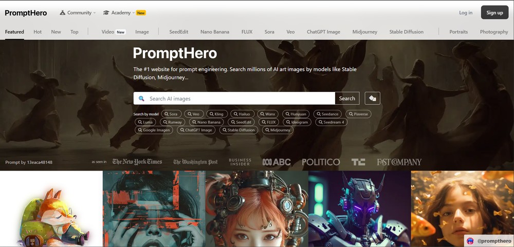 PromptHero: veja site com comandos para criar fotos e vídeos com IA