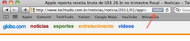 Como ativar o leitor de artigos do Safari