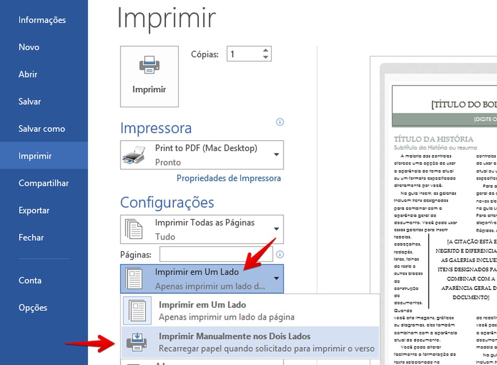 Como imprimir em frente e verso no computador