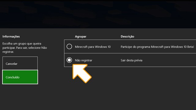 Como sair da versão beta do Minecraft