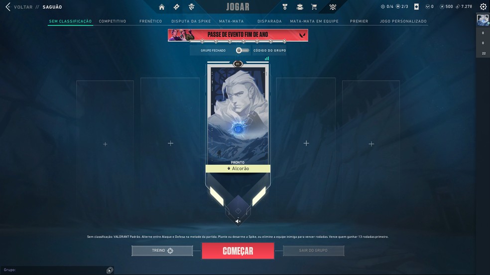 Entre em uma partida para iniciar o seu relatório de dados no Valorant Tracker — Foto: Reprodução/João Ferreira