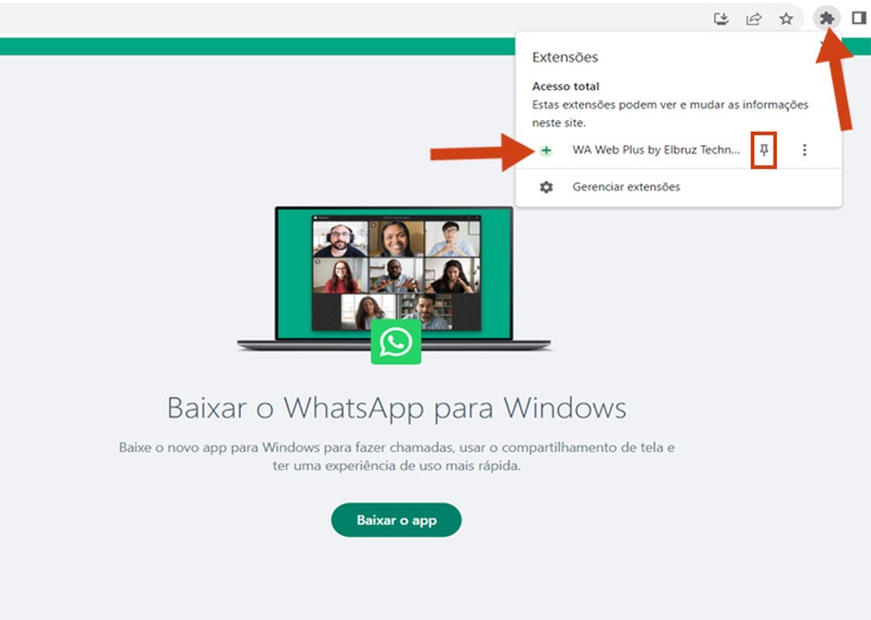 WA  Plus for WhatsApp como usar a extensão no navegador