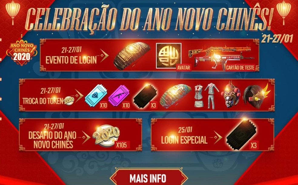 Recarga Free Fire: 19 de janeiro de 2022; recompensas da atualização