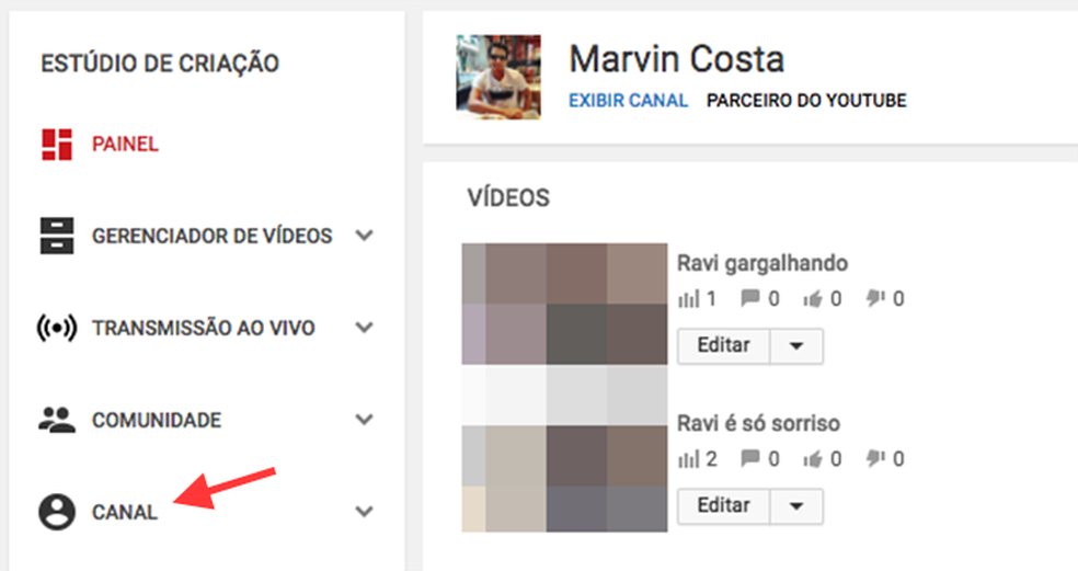 Como pesquisar vídeos no meu canal do  