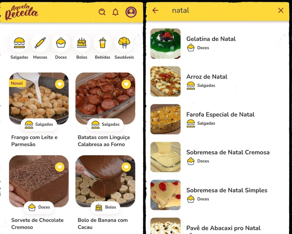 O app Aquela Receita conta com vídeos ou fotos ilustrativas das receitas — Foto: Reprodução/Gisele Souza