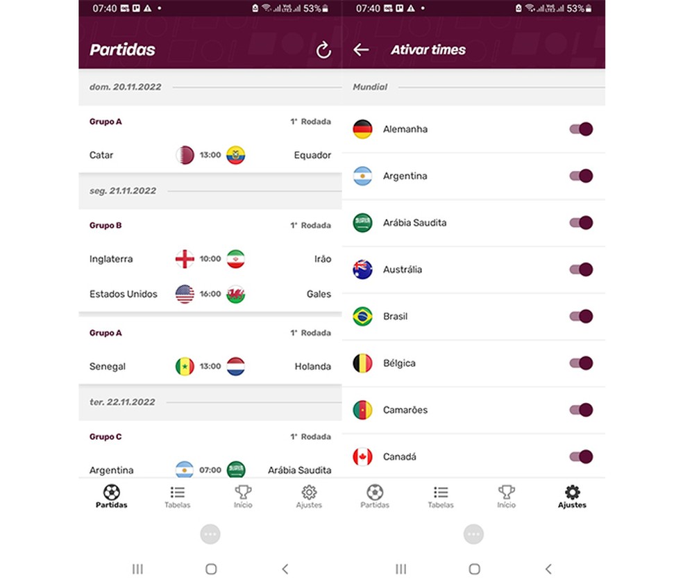 App Rumo ao Hexa: acompanhe a tabela de jogos do mundial, notícias