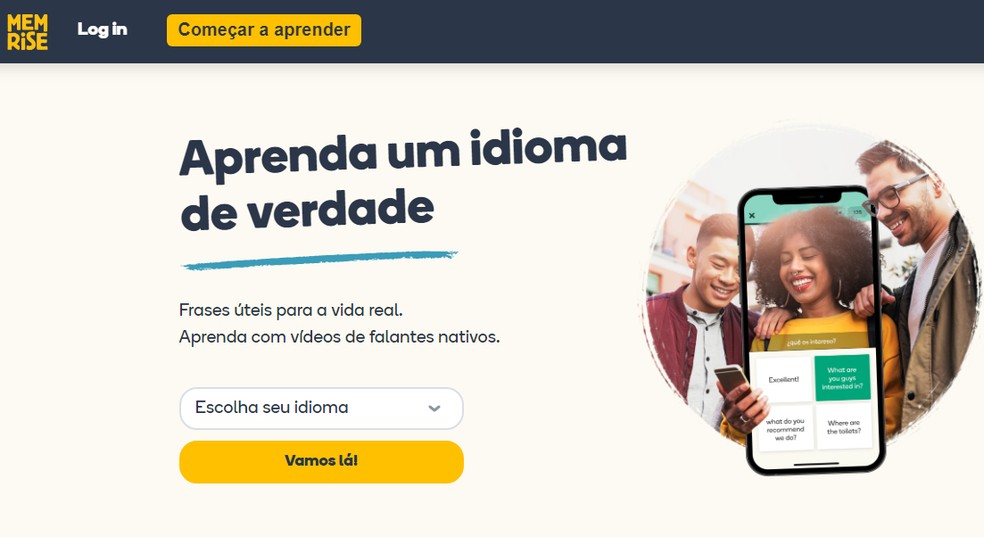 A plataforma Memrise permite aprender idiomas de forma descontraída — Foto: Reprodução/Memrise