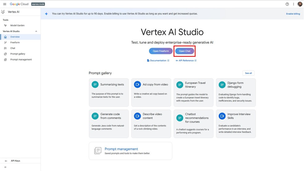  Reprodução/Vertex AI