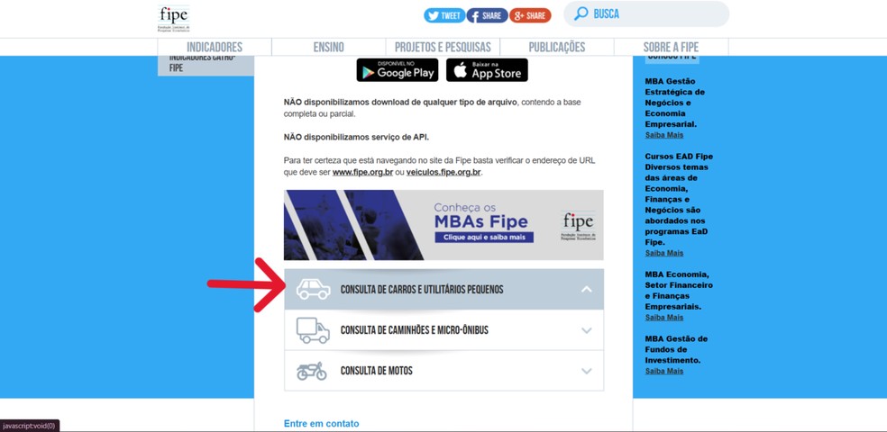  Reprodução/Tabela Fipe