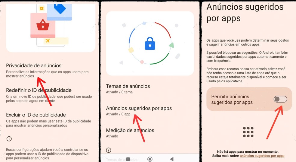 Desativação de permissões de propagandas no Xiaomi — Foto: Reprodução/Gisele Souza