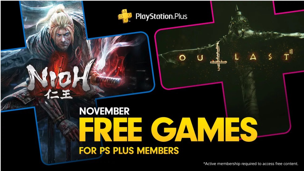 PS Plus de novembro terá de graça Nioh e Outlast 2 para PS4