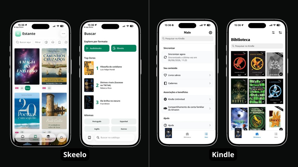 Skeelo tem catálogo de livros gratuitos e libera acesso premium por planos parceiros de operadoras — Foto: TechTudo/Késya Holanda