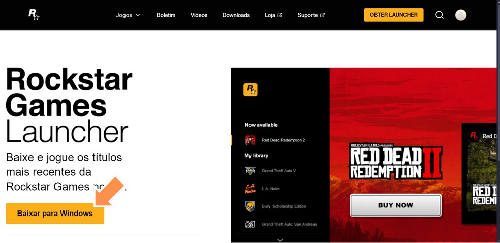 Baixe o launcher da Rockstar no PC — Foto: Reprodução/Róbson Martins