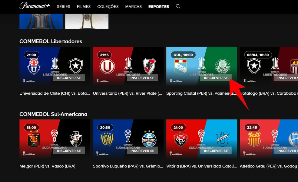 Paramount+ transmite Sporting Cristal x Palmeiras ao vivo pela Libertadores nesta quinta; saiba assistir — Foto: Reprodução/Rodrigo Fernandes