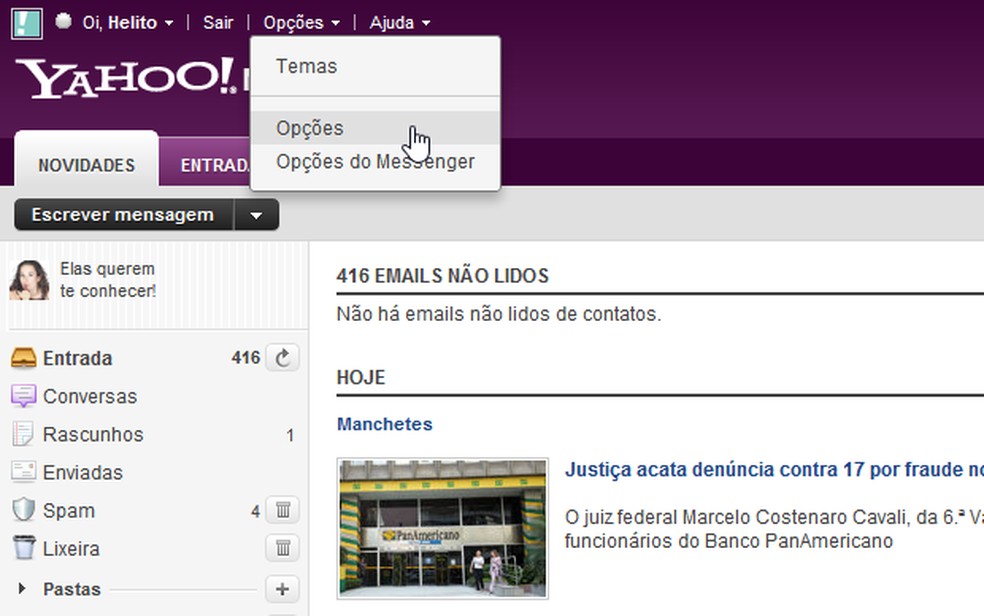 Não é possível adicionar um Yahoo! conta de email para o Outlook
