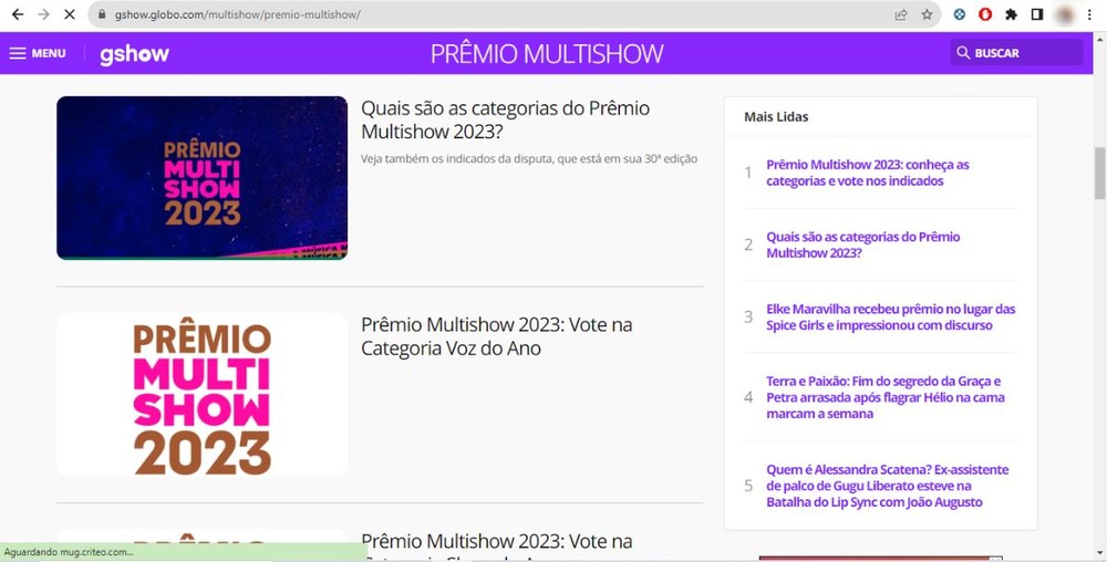Prêmio Multishow 2023: veja indicados, categorias e como votar