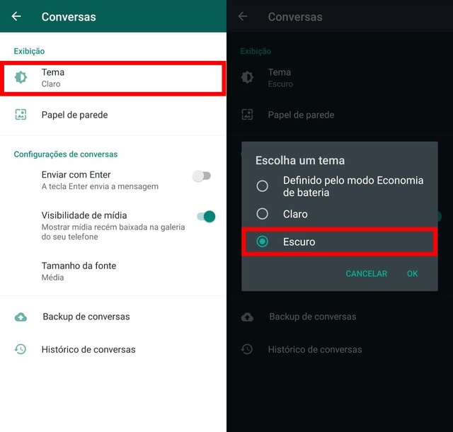 WhatsApp começa a liberar Modo Escuro no Android; veja como ativar