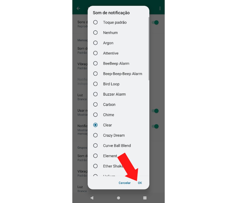 Como mudar o toque do WhatsApp