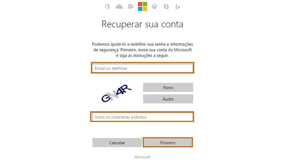 Redefinir uma senha esquecida de conta Microsoft - Suporte da Microsoft