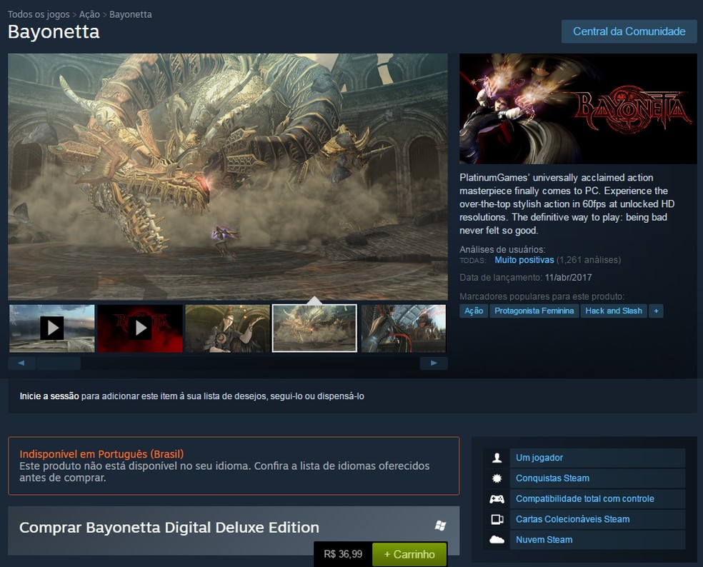 Confira requisitos e como baixar o jogo Bayonetta no PC