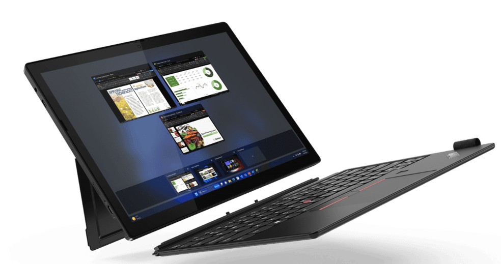 Lenovo ThinkPad X12 Detachable Gen 2 pode ter seu teclado destacado da tela — Foto: Divulgação/Lenovo