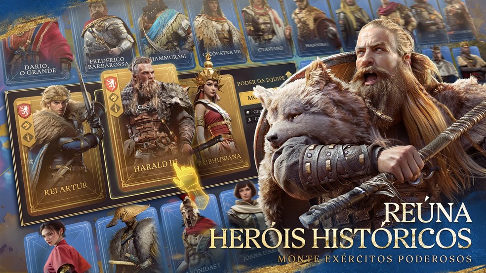 Age of Empires Mobile tem mais de 40 heróis históricos — Foto: Reprodução/Google Play Store