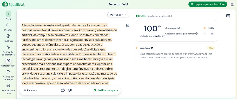  Reprodução/QuillBot 