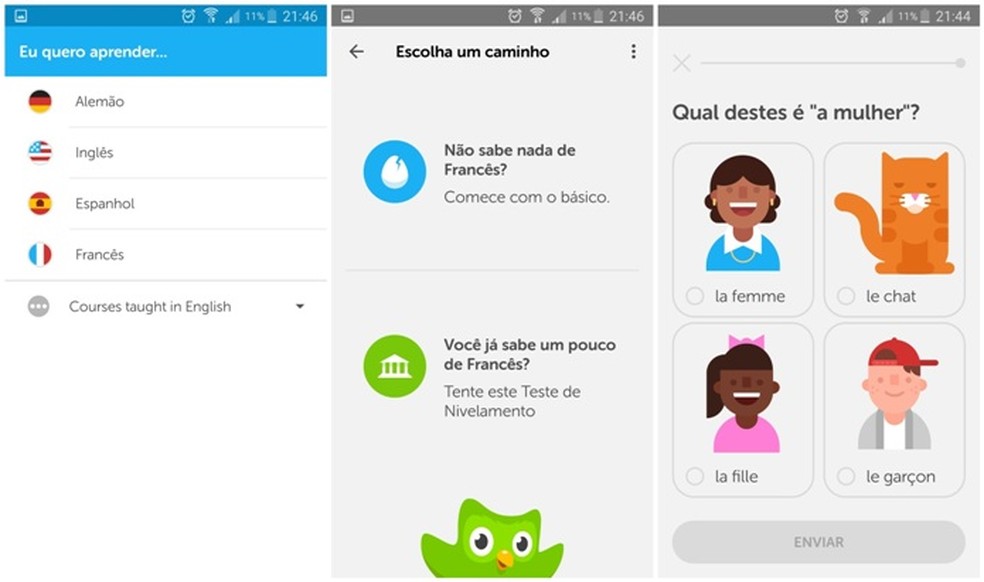 Duolingo é um dos aplicativos mais famosos que ensinam idiomas — Foto: Foto: Reprodução/Lívia Dâmaso