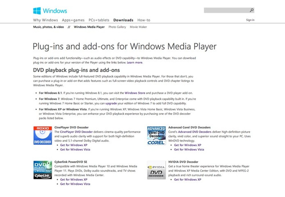 Codecs para Windows Media Player como encontrar e baixar os pacotes