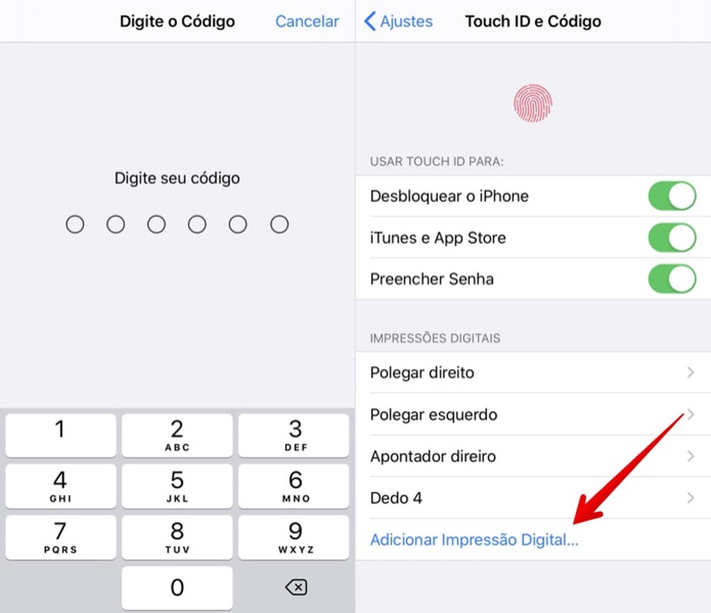 Como usar biometria no iPhone 6