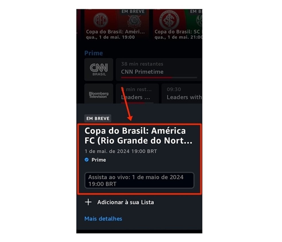 Com início às 20h, a transmissão ao vivo e online da partida da Copa do Brasil 2024 inicia no Prime Video — Foto: Reprodução/Gabriela Andrade