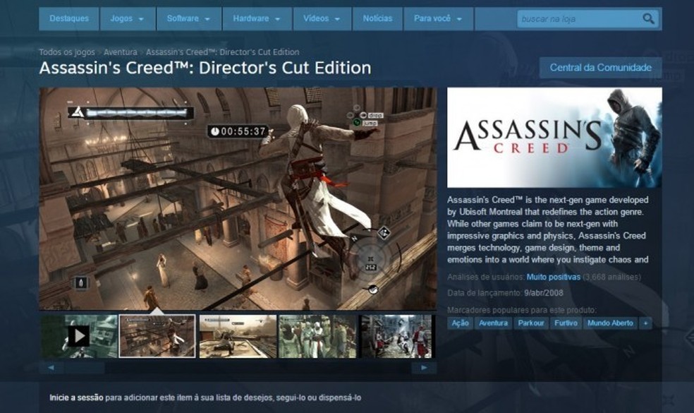 Confira como baixar e instalar o primeiro jogo de Assassin's Creed