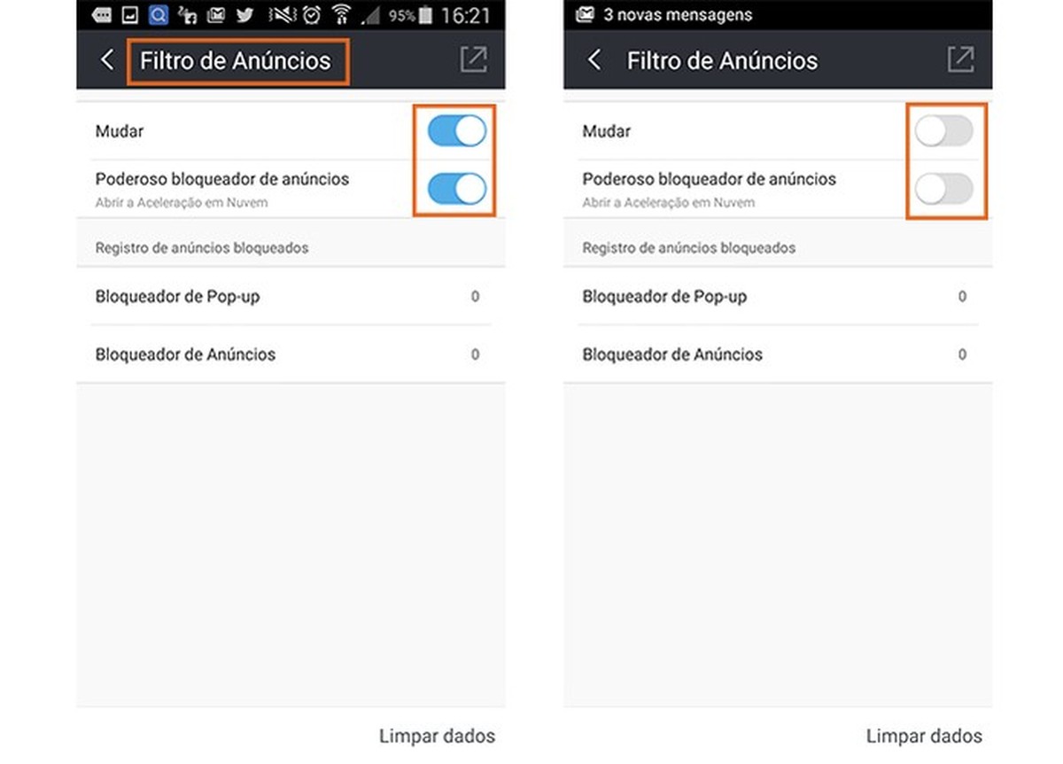 Como usar o adblock do UC Browser