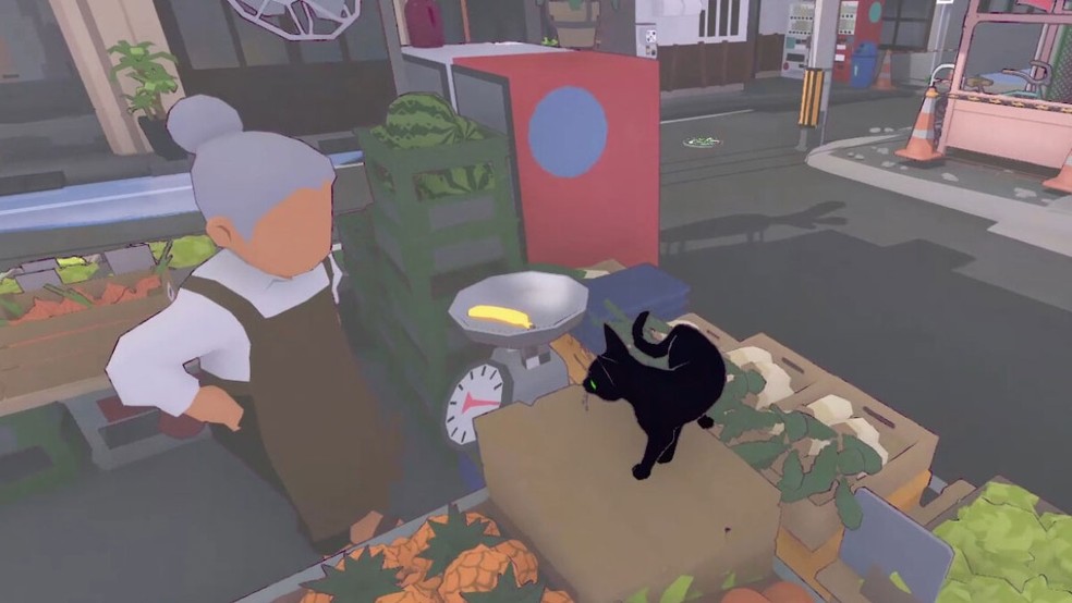 Em Little Kitty, Big City jogadores podem causar o caos como um gatinho curioso explorando uma pequena cidade — Foto: Reprodução/Steam