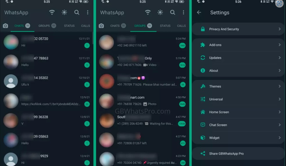 WhatsApp GB pode ocultar gravação de áudios, escrita de mensagens e "online". — Foto: Reprodução/TechTudo