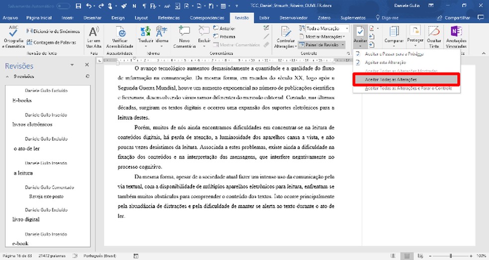 Como usar as ferramentas de revisão do Word