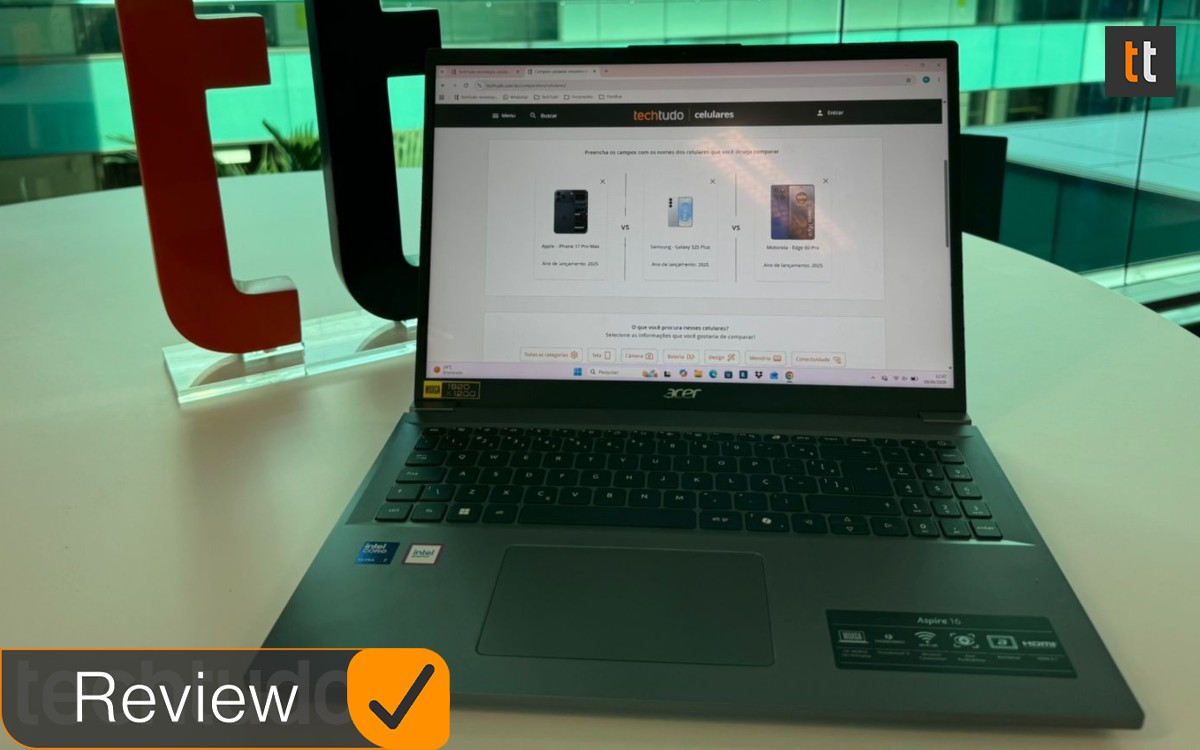 Review Acer Aspire 16: performance impressiona, mas bateria deixa a desejar