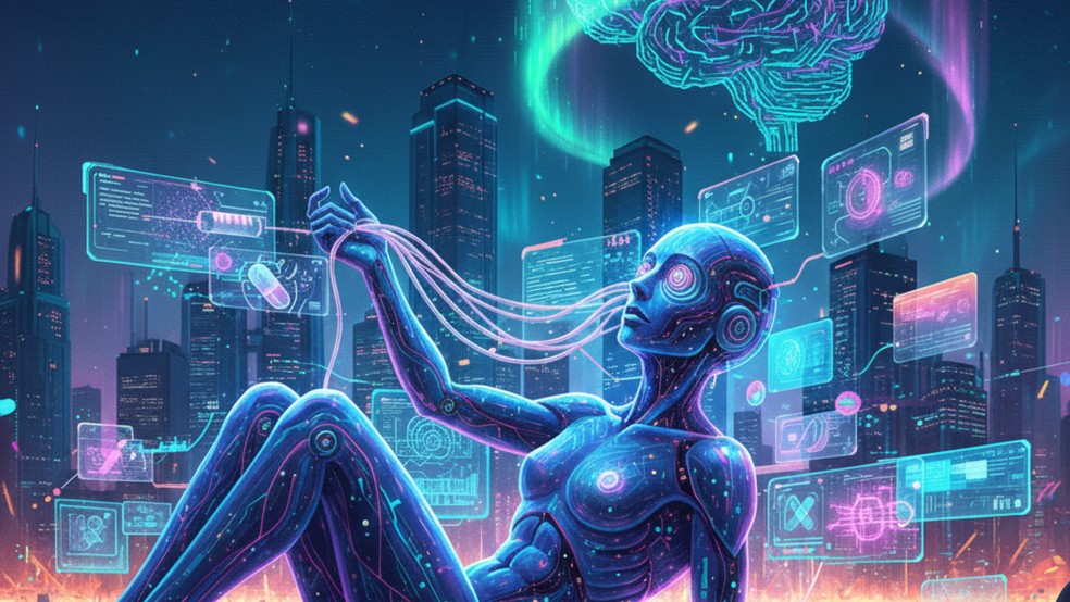 IA sob efeito de 'drogas digitais'? Conheça o mercado que cresce online — Foto: Imagem criada com Nano Banana (IA)