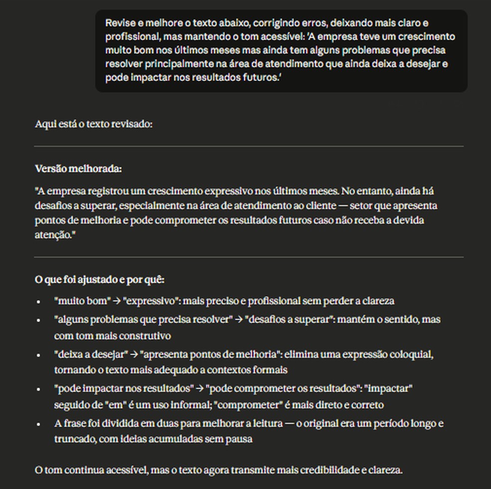  Reprodução/Claude.AI por Késya Holanda